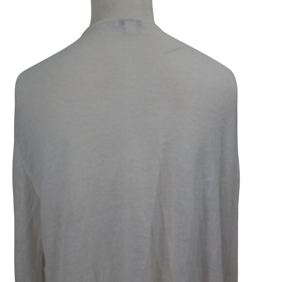 J Jill White Eyelet Open Front Lightweight Linen Cardigan Size L Embroidered - Picture 4 of 12